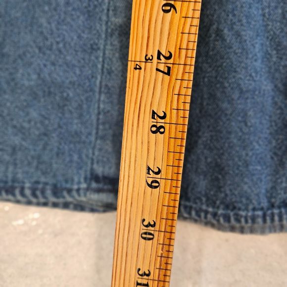 Vintage Casey & Max Women Denim Shirt Size M Blue Embroidered Floral Long Sleeve - Picture 8 of 14